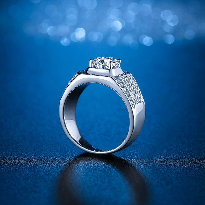 Men's Sterling Sier Creative Domineering Starry Sky Rings