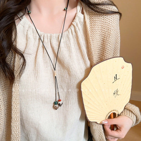 Women's Ceramic Pine Nuts Woven Retro Ethnic Style Necklaces