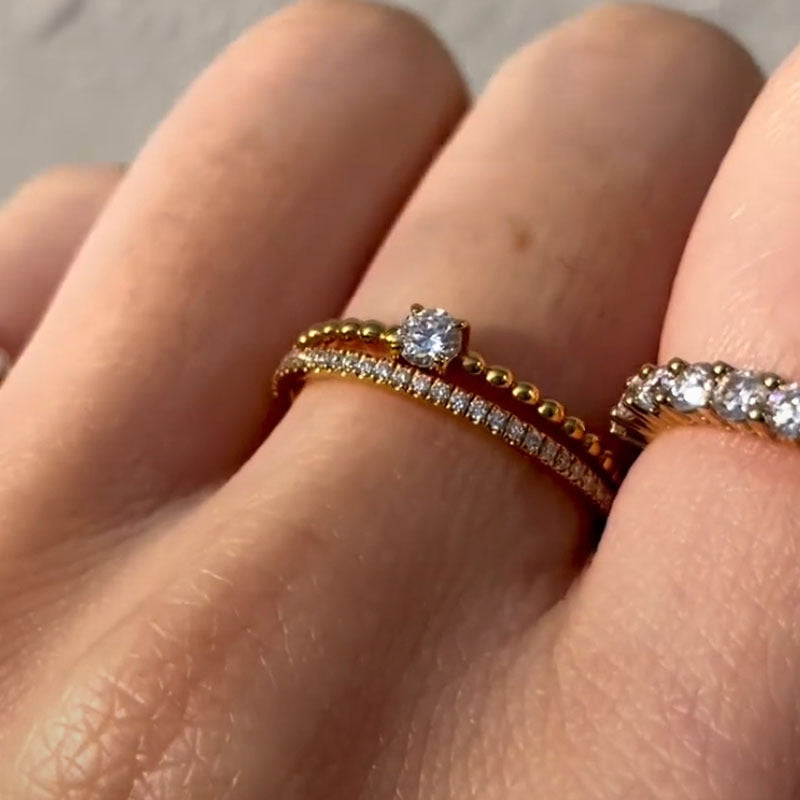 Fine Round Beads Diamond Holder Titanium Steel Bracelets