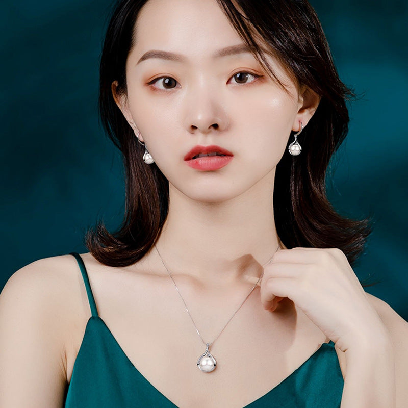 Women's Freshwater Pearl Ear Hook High-grade Temperament Set Earrings