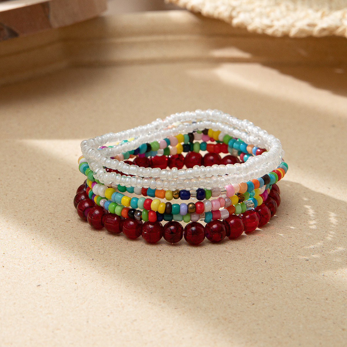 Style Bohemian Bead Design Sense Niche Contrast Bracelets