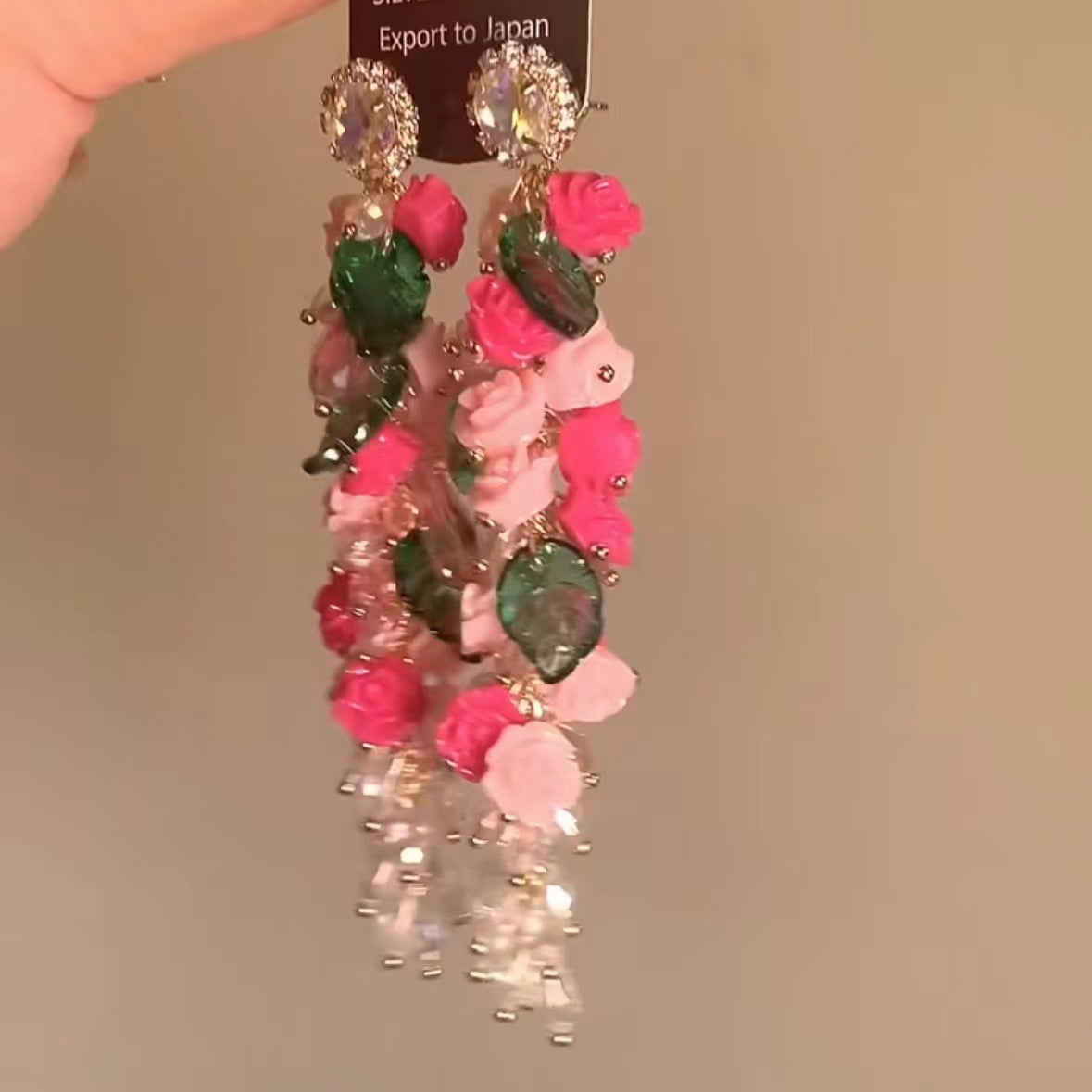 Women's Sier Butterfly Tassel Sweet Flowers Long Rings