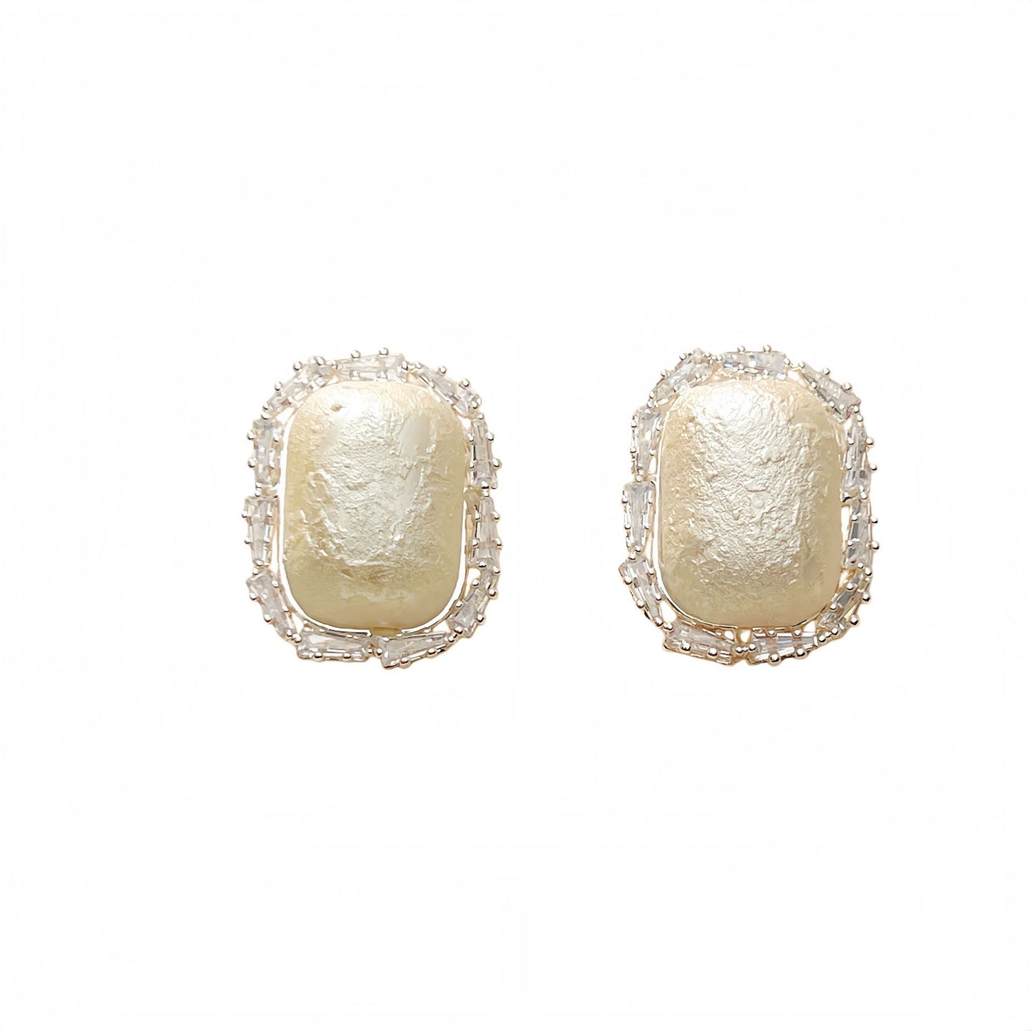 Niche Square Cotton Bead Fashion Light Earrings