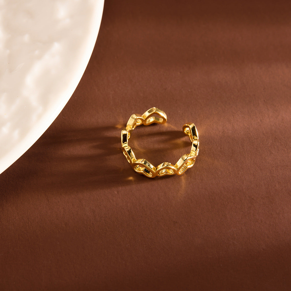 High-grade Niche Real Gold Plated Copper Little Finger Rings