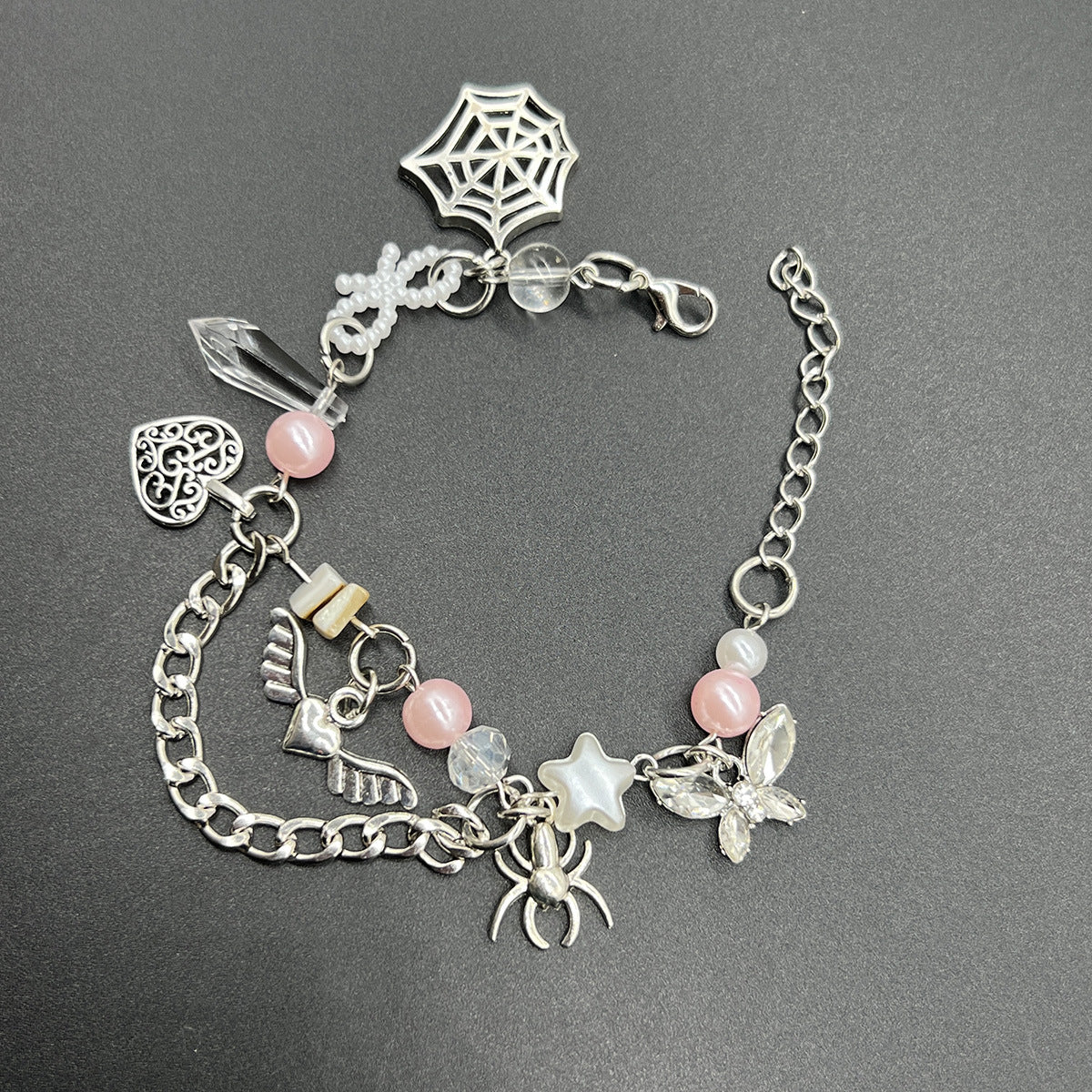 White Dice Hip Hop Butterfly Five-pointed Bracelets