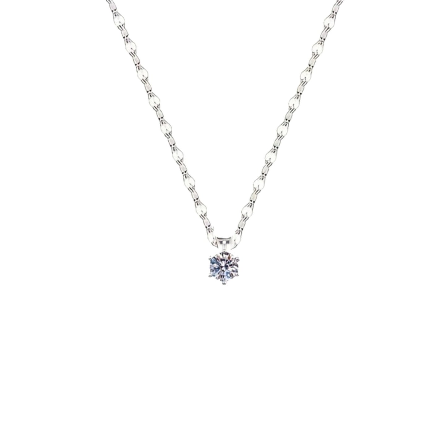 Women's Single Rhinestone Stainless Steel Light Luxury Zirconia Fairy Necklace