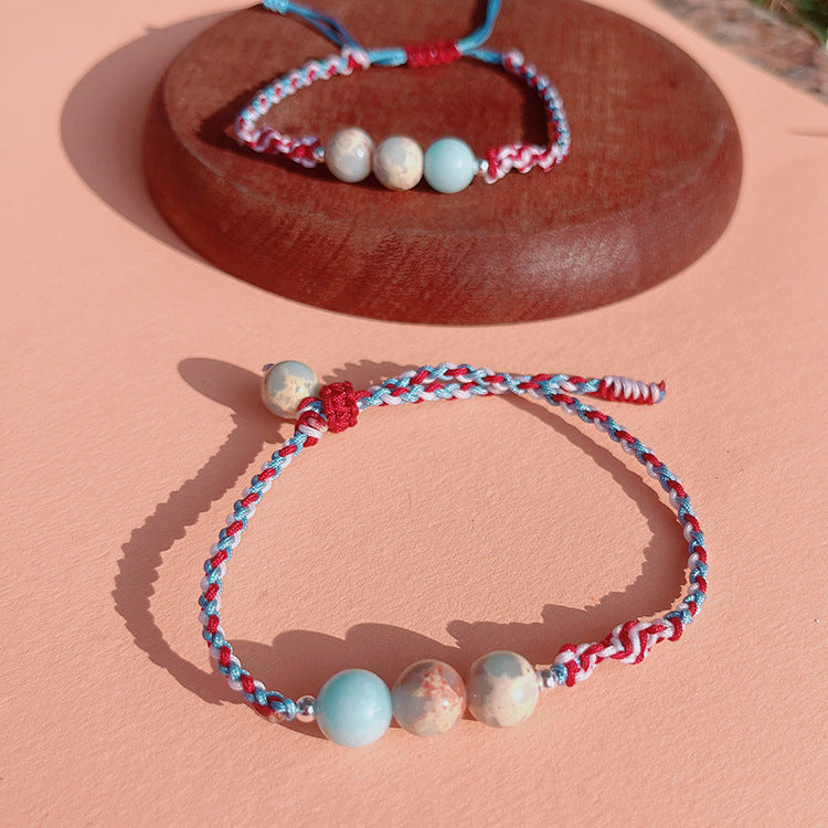 Women's Hand-woven Stone Carrying Strap Adjustable Ethnic Chinese Gift Bracelets