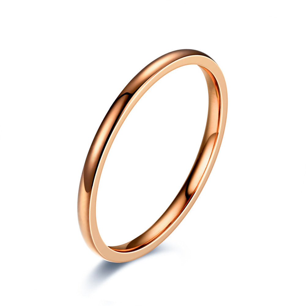 Glossy Single Titanium Female Pigment Couple Rings