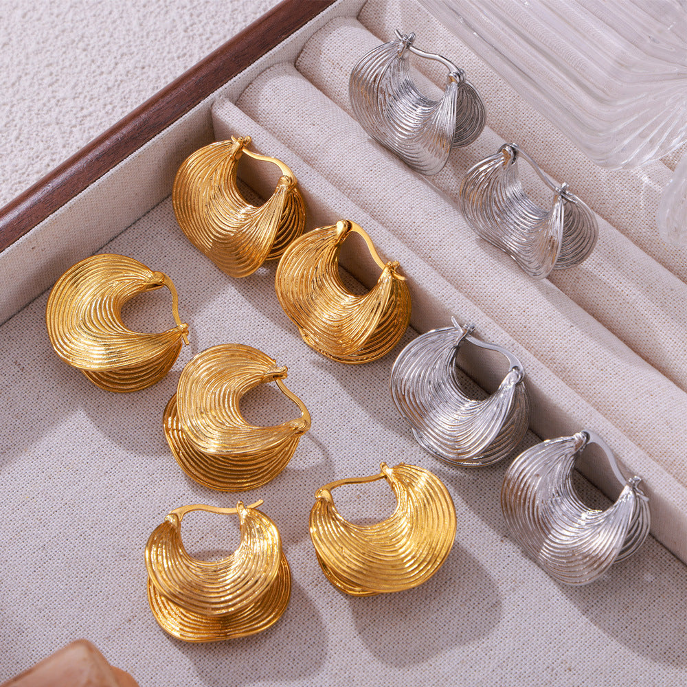 Stylish Simple Personality Double Layer Ornament Geometric Earrings