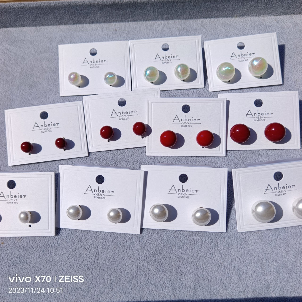 Sier Needle Pearl Female Light Luxury Earrings