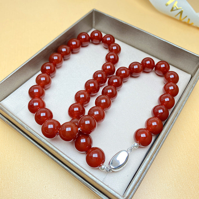 Red Agate Grade Retro Minority High-grade Beaded Necklaces