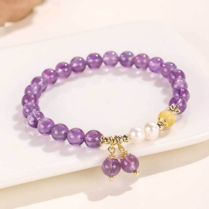 Pearl Amethyst Series Beaded Female Niche High Sense Bracelets