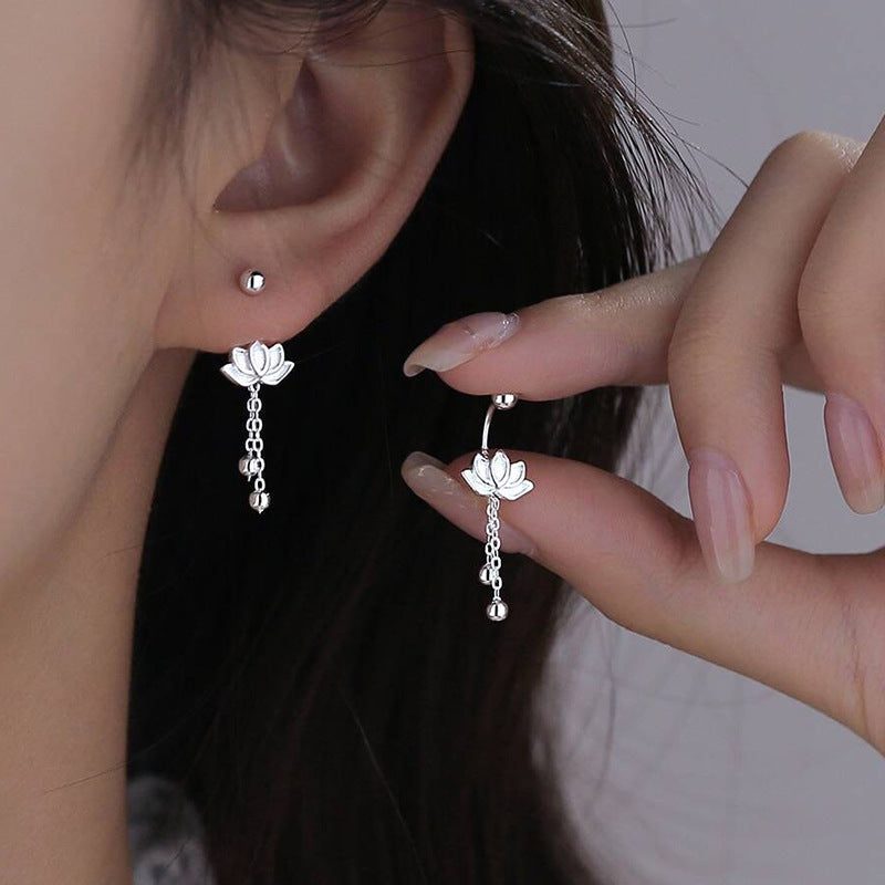 Ribbon Bow Sweet Spring High-grade Screw Earrings