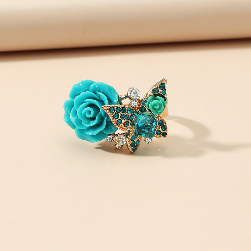 Rose Ethnic Style Butterfly Vintage Bohemian Rings
