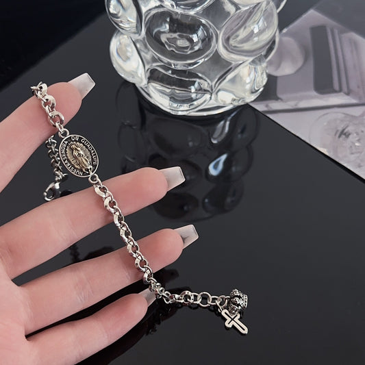 Women's & Men's Sier Niche Retro Creative Flower-de-luce Brass Bracelets