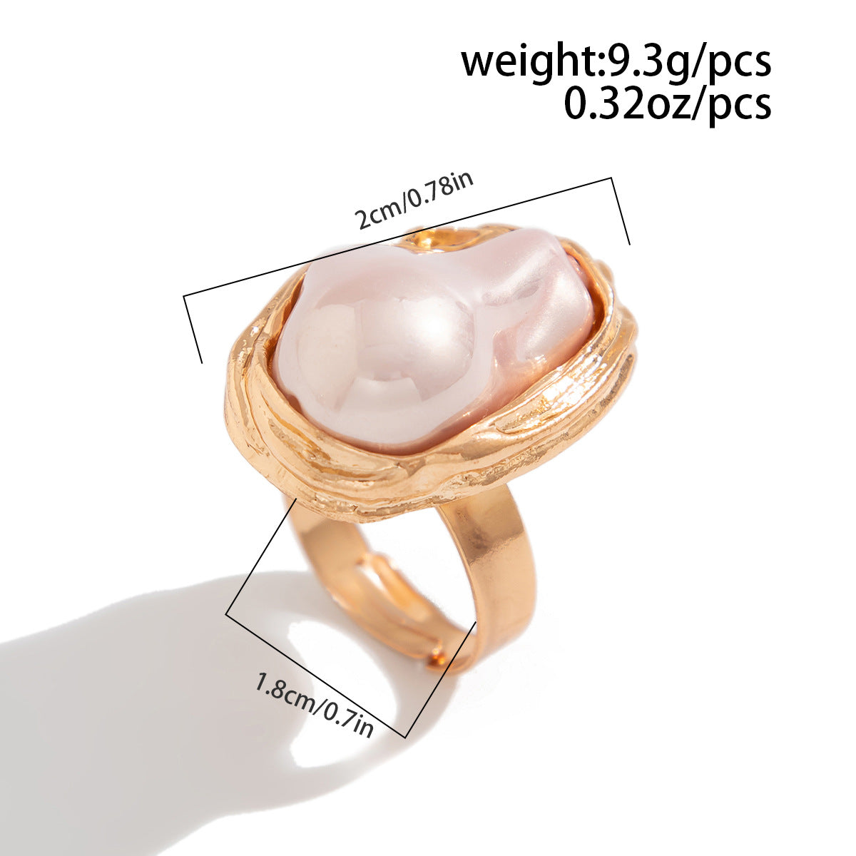 Wind Irregular Baroque Imitation Pearl Open Rings
