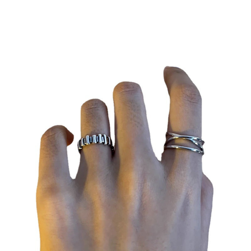 Open Female Graceful Personality Niche Design Cold Rings