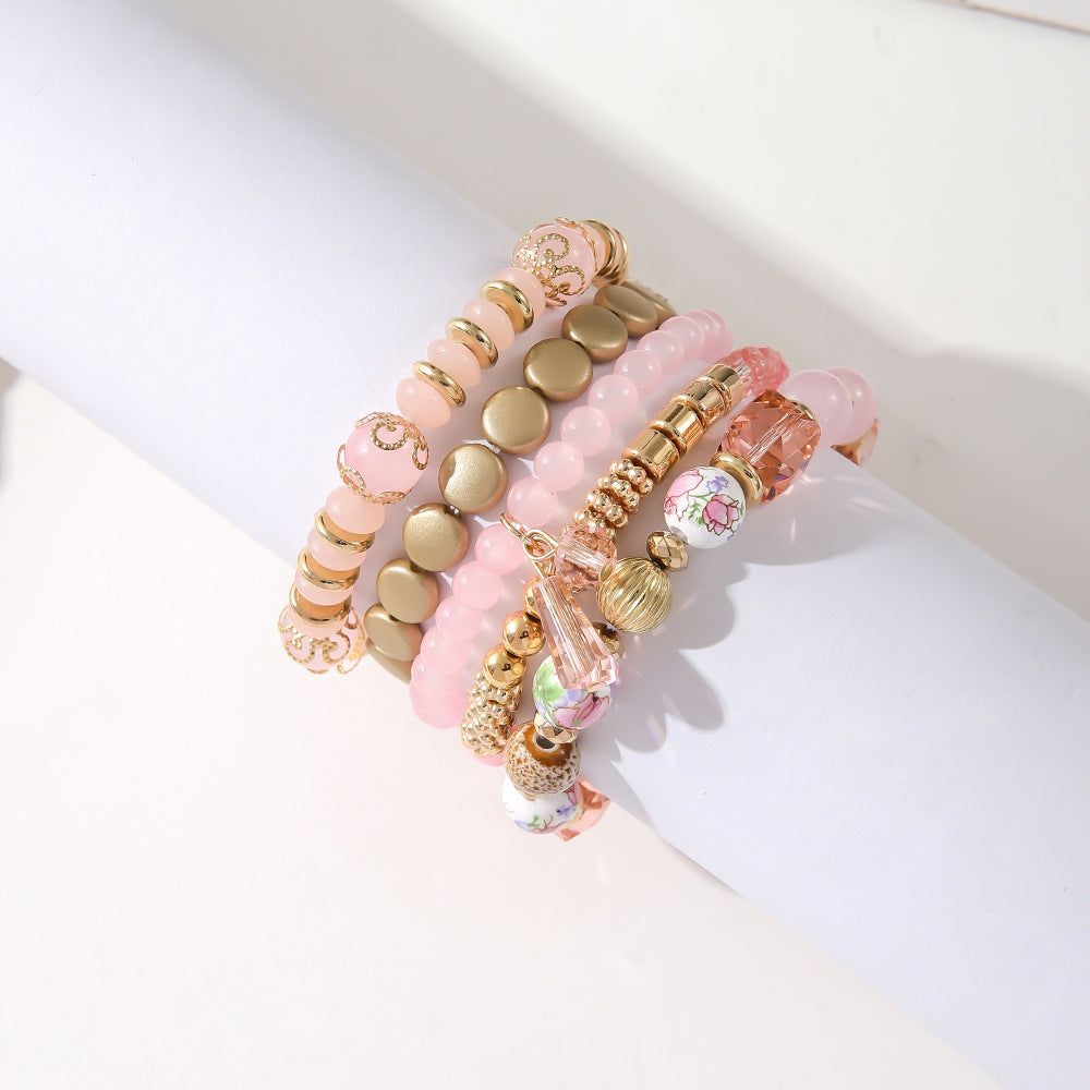 Bohemian Ceramic Printed Suit Sweet Cute Beads Bracelets