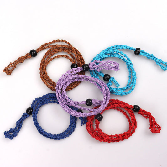 Women's Weave Natural Stone Rope Net Bag Necklaces