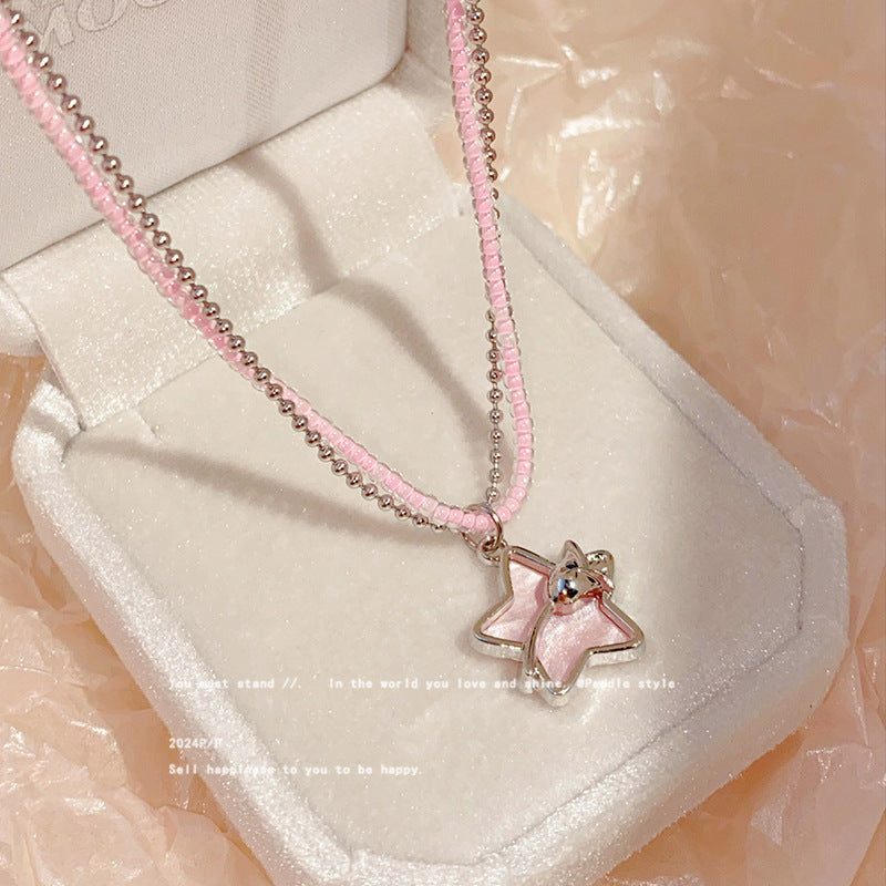 For You Sweet Double Circles Beaded Necklaces