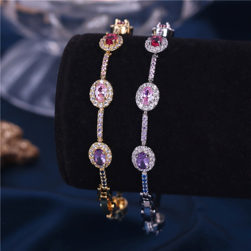 Women's Fashion Fashionmonger Creative Style Simple Copper Zircon Bracelet