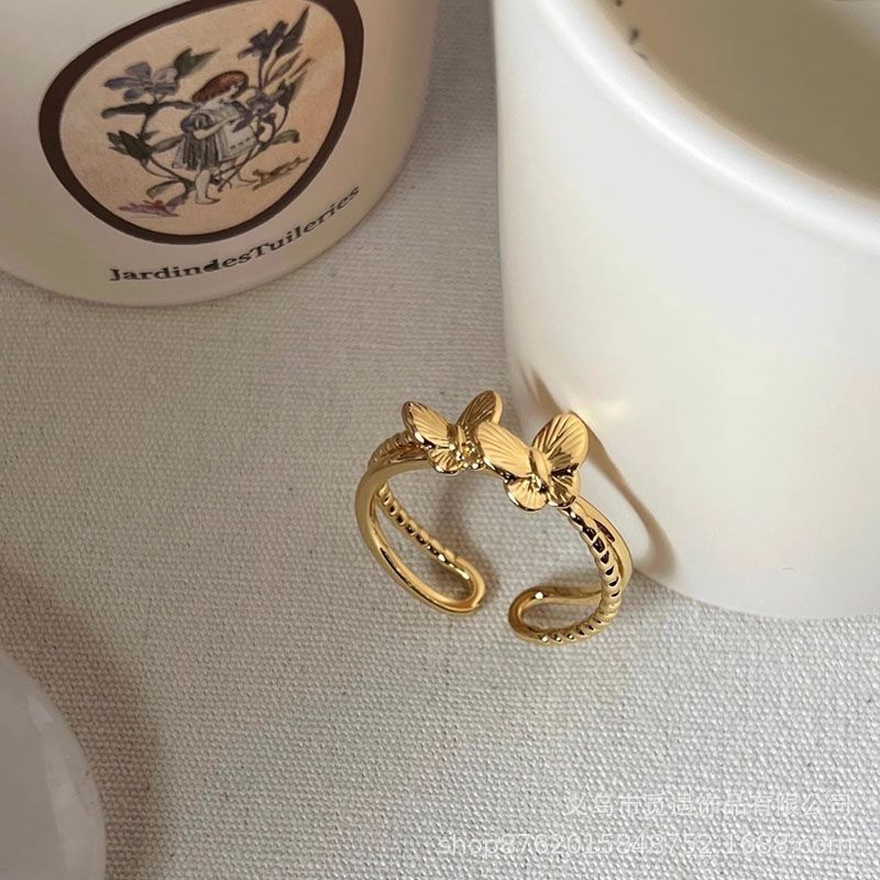 Women's Flower Butterfly For Light Luxury Minority Unique High Sense Index Rings