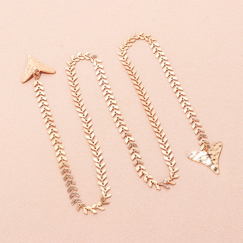 Minority Design Sense Fishbone Chain Face Earrings