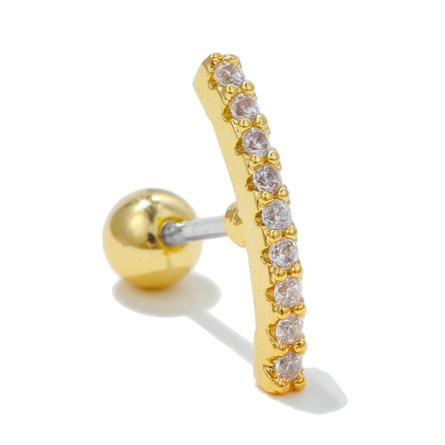 Color Zircon Ear Bone Stainless Steel Earrings