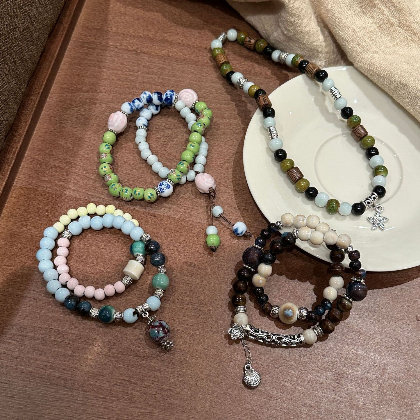 Niche Retro Chinese Beaded Handmade Stall Bracelets
