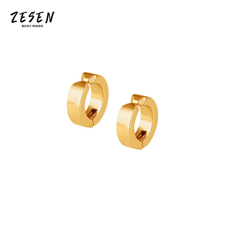 Men's Steel Circle Personalized Ear Clips Trendy Earrings