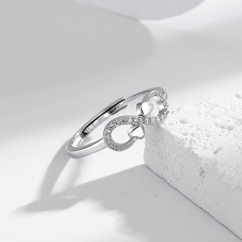 Sier Lucky Love Words Infinite Fashion Rings