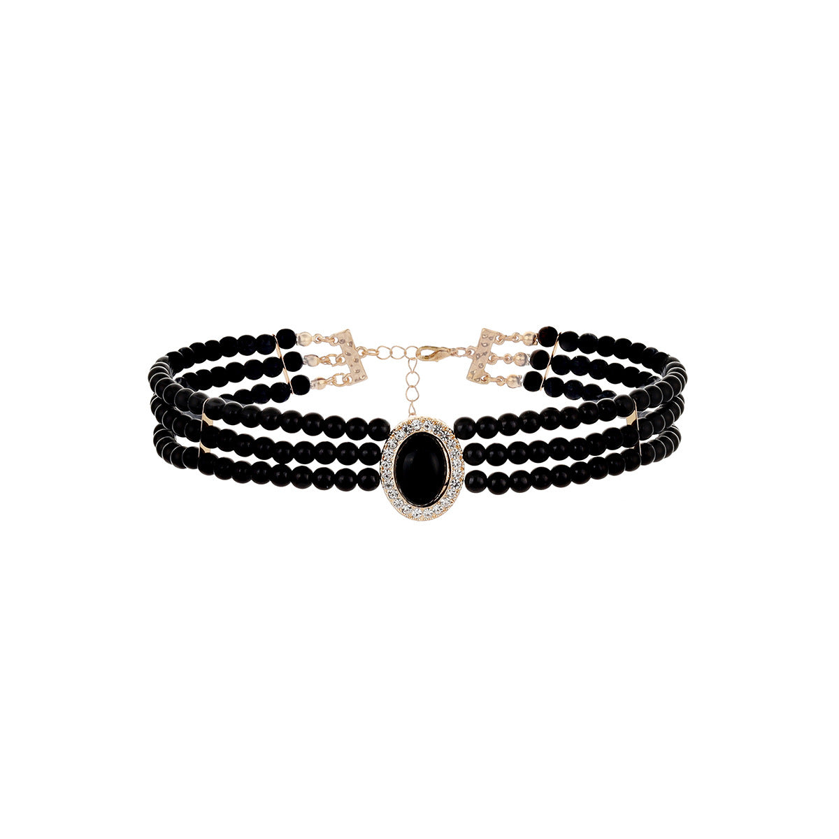 Retro Style Geometric Ellipse Pearl Cold Necklaces