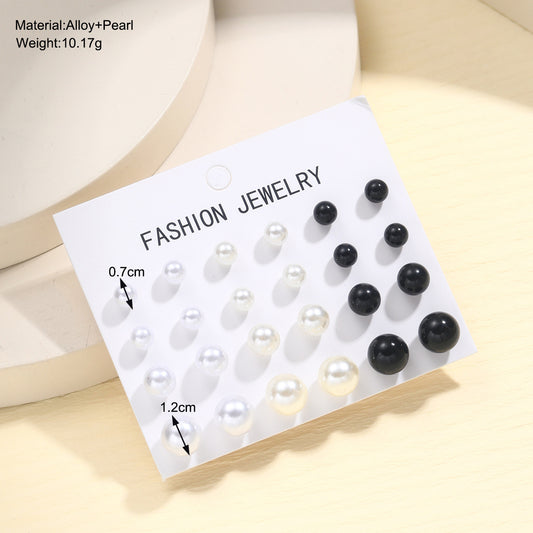 Simple Set High-grade Retro Temperament Three-color Earrings