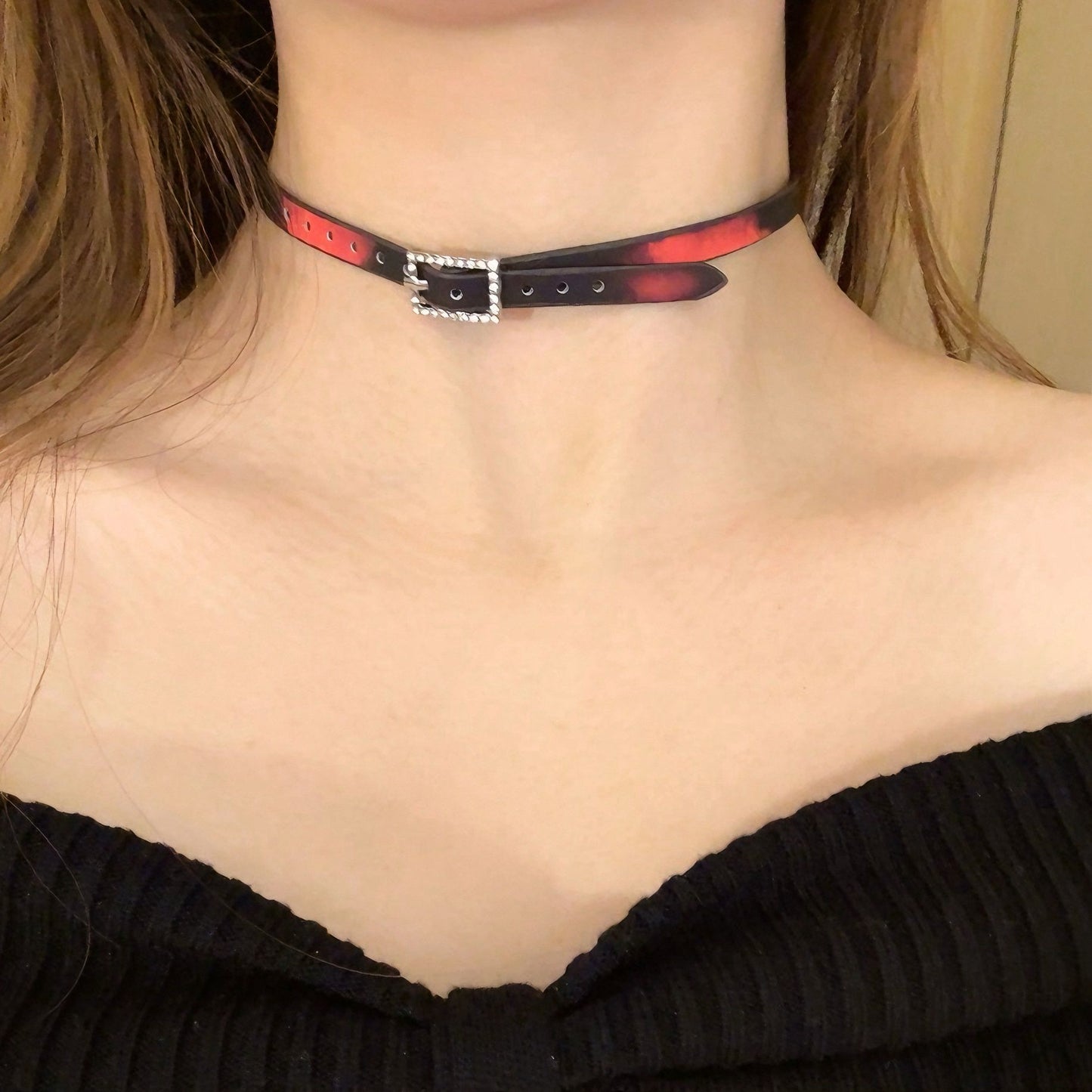 Hot Style Buckle High-grade Sense Leather Necklaces