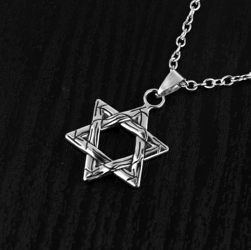 Men's Die-casting Pattern Six-pointed Star Trendy Cool Rock Necklaces