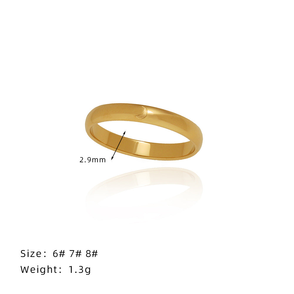Girlfriends Simple Twin Narrow Edge Titanium Rings