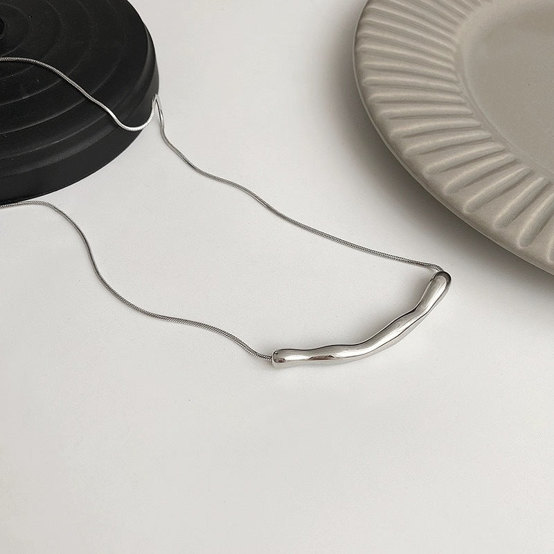Irregular Metal Pleated Niche Design Clavicle Chain Cold Necklaces