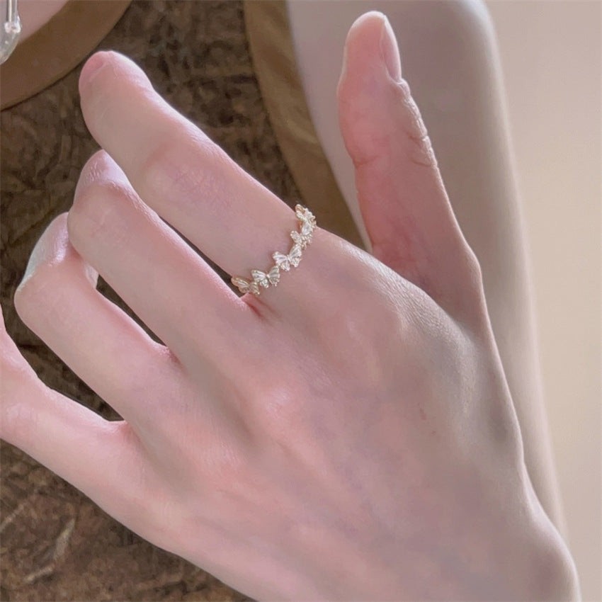 Clover Female Style Niche Advanced Light Rings