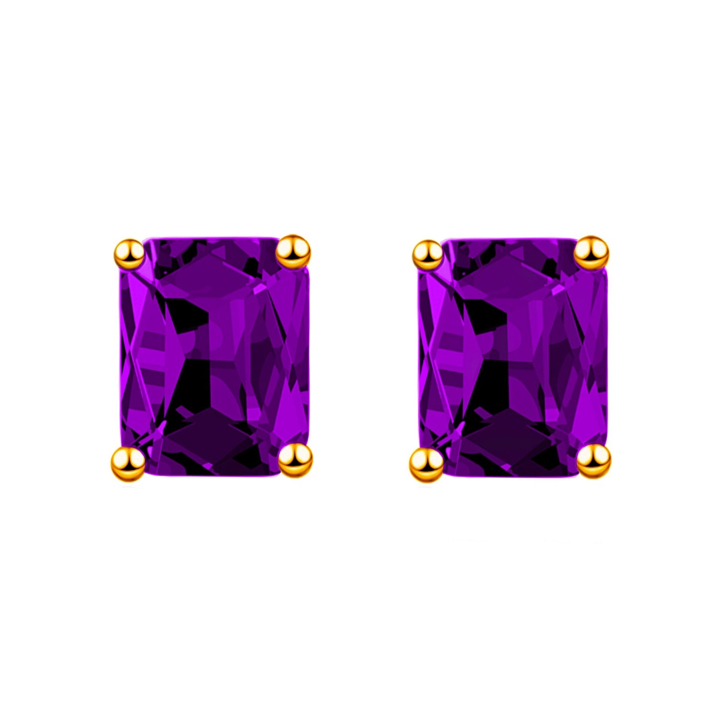 Fashion Rectangular Emerald Rose Gold Plated Rings