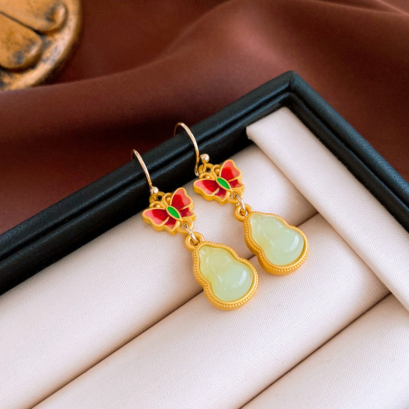 Women's Style Bamboo Leaf Scallop Ethnic Elegant Earrings