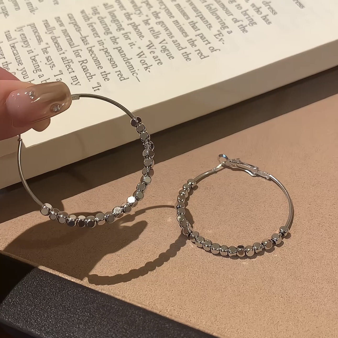 Personality Small Pieces Of Sier Big Hoop Female Trendy Stud Earrings