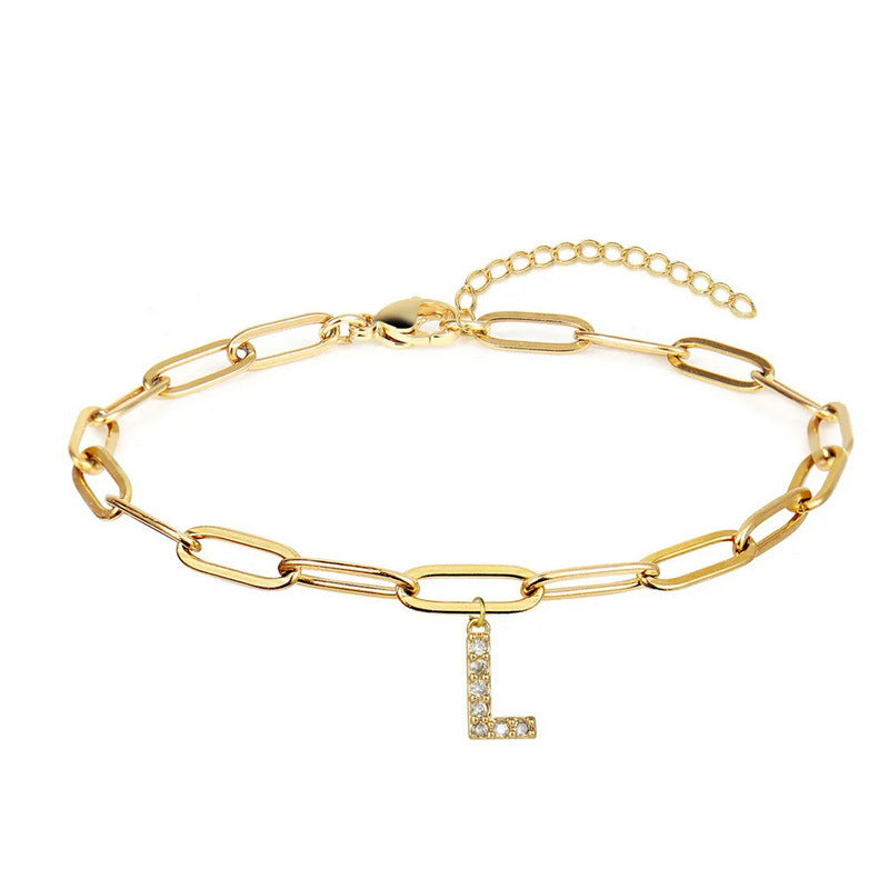 Personality Letter Elegant Fashion Diamond Alloy Bracelets