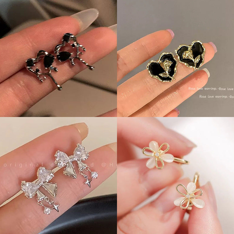 Light Luxury Diamond Female Niche Design Earrings