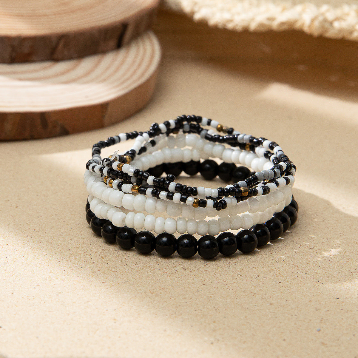 Style Bohemian Bead Design Sense Niche Contrast Bracelets