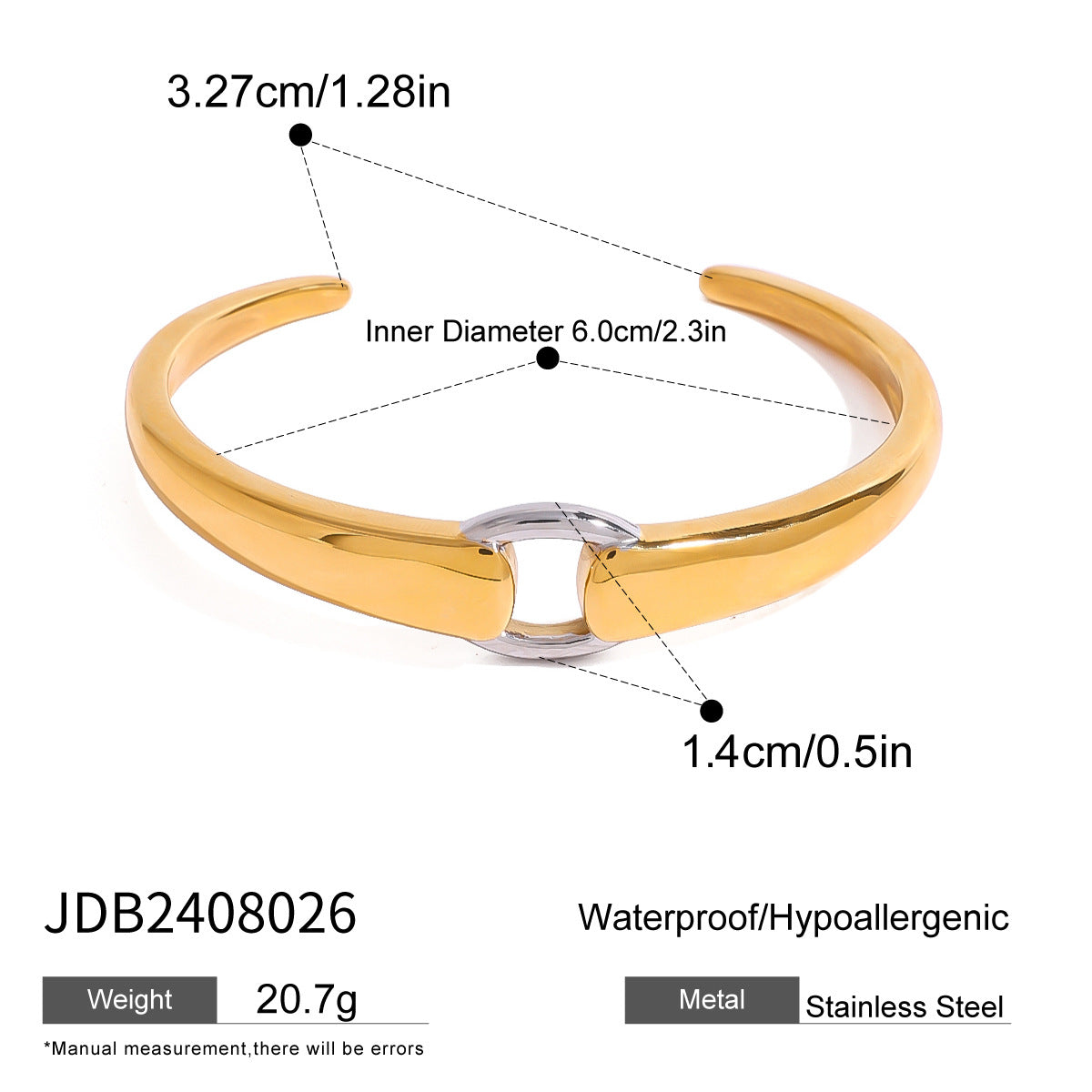 Design Stainless Steel Gold Sier Contrast Color Earrings