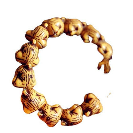 Women's & Men's Three-dimensional Double-sided Tiger Head Resin Safe Online Store Gift Bracelets
