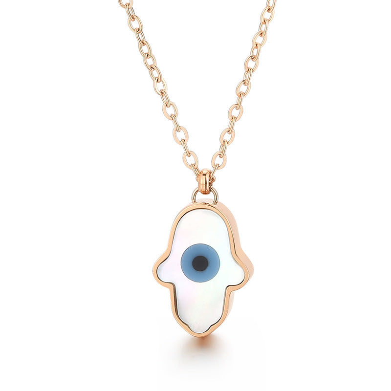 Women's Real Gold Ornament Devil's Eye Trend Necklaces