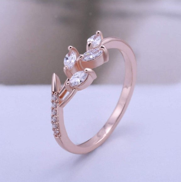 Zircon Rose Gold Plated Party Ball Rings