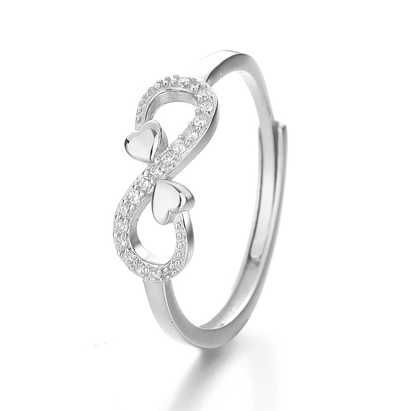 Sier Lucky Love Words Infinite Fashion Rings