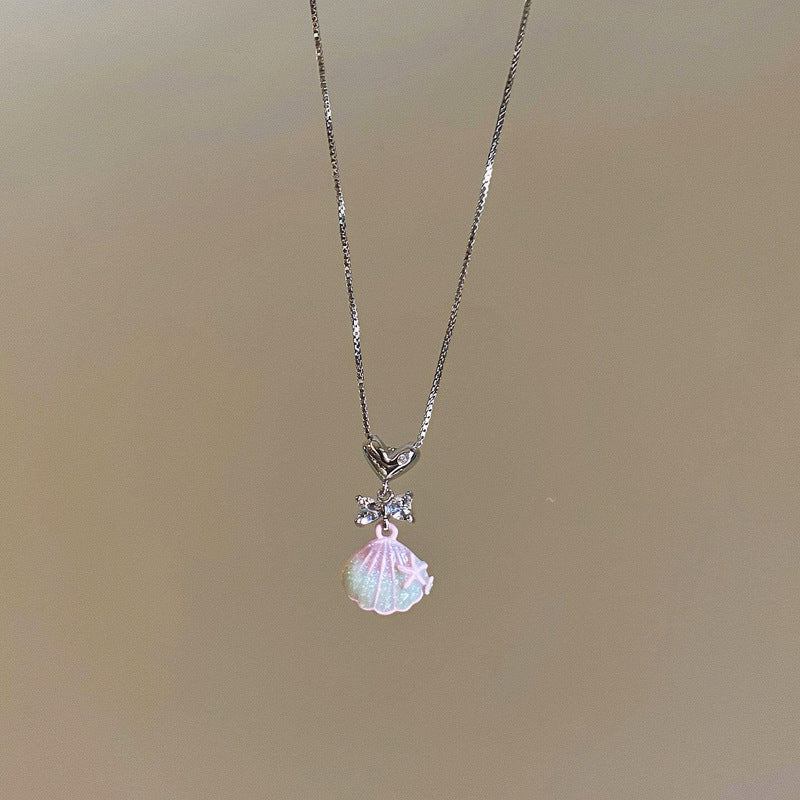 Diamond Dripping Shell Simple Fashion Summer Seaside Sweet Girlish Style Necklace
